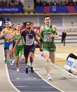 1 March 2019; Mark English of Ireland in action during the Men's 800m event during day one of the European Indoor Athletics Championships at Emirates Arena in Glasgow, Scotland. Photo by Sam Barnes/Sportsfile