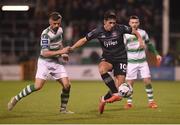 1 March 2019; Jamie McGrath of Dundalk in action against Greg Bolger of Shamrock Rovers during the SSE Airtricity League Premier Division match between Shamrock Rovers and Dundalk at Tallaght Stadium in Dublin. Photo by Ben McShane/Sportsfile
