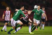 1 March 2019; David Parkhouse of Derry City in action against Shane Griffin of Cork City during the SSE Airtricity League Premier Division match between Cork City and Derry City at Turners Cross in Cork. Photo by Eóin Noonan/Sportsfile