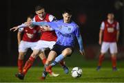 1 March 2019; Jason McClelland of UCD in action against Ian Bermingham of St Patrick's Athletic during the SSE Airtricity League Premier Division match between UCD and St Patrick's Athletic at the UCD Bowl in Belfield, Dublin. Photo by Piaras Ó Mídheach/Sportsfile