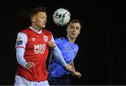 1 March 2019; Gary Shaw of St Patrick's Athletic in action against Mark Dignam of UCD during the SSE Airtricity League Premier Division match between UCD and St Patrick's Athletic at the UCD Bowl in Belfield, Dublin. Photo by Piaras Ó Mídheach/Sportsfile