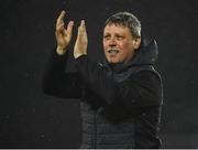 1 March 2019; Bohemians manager Keith Long applauds the fans following the SSE Airtricity League Premier Division match between Waterford and Bohemians at the RSC in Waterford. Photo by Harry Murphy/Sportsfile