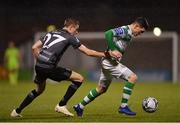 1 March 2019; Trevor Clarke of Shamrock Rovers in action against Daniel Kelly of Dundalk during the SSE Airtricity League Premier Division match between Shamrock Rovers and Dundalk at Tallaght Stadium in Dublin. Photo by Seb Daly/Sportsfile