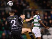 1 March 2019; Daniel Carr of Shamrock Rovers in action against Brian Gartland, centre, and Seán Gannon of Dundalk during the SSE Airtricity League Premier Division match between Shamrock Rovers and Dundalk at Tallaght Stadium in Dublin. Photo by Seb Daly/Sportsfile