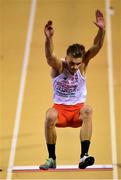 1 March 2019; Tomasz Jaszczuk of Poland competing in the Men's long Jump during day one of the European Indoor Athletics Championships at Emirates Arena in Glasgow, Scotland. Photo by Sam Barnes/Sportsfile