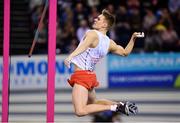 1 March 2019; Robert Sobera of Poland after a failed clearance whilst competing in the Men's Pole Vault event during day one of the European Indoor Athletics Championships at Emirates Arena in Glasgow, Scotland. Photo by Sam Barnes/Sportsfile