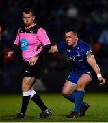 1 March 2019; Referee Nigel Owens and Bryan Byrne of Leinster during the Guinness PRO14 Round 17 match between Leinster and Toyota Cheetahs at the RDS Arena in Dublin. Photo by Ramsey Cardy/Sportsfile