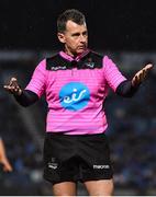 1 March 2019; Referee Nigel Owens during the Guinness PRO14 Round 17 match between Leinster and Toyota Cheetahs at the RDS Arena in Dublin. Photo by Brendan Moran/Sportsfile