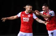 1 March 2019; Mikey Drennan of St Patrick's Athletic celebrates scoring his side's first goal with team-mate Kevin Toner, right, during the SSE Airtricity League Premier Division match between UCD and St Patrick's Athletic at the UCD Bowl in Belfield, Dublin. Photo by Piaras Ó Mídheach/Sportsfile