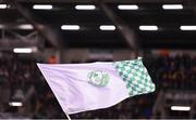 1 March 2019; A Shamrock Rovers flag waves prior to the SSE Airtricity League Premier Division match between Shamrock Rovers and Dundalk at Tallaght Stadium in Dublin. Photo by Ben McShane/Sportsfile