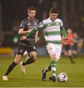 1 March 2019; Trevor Clarke of Shamrock Rovers in action against Daniel Kelly of Dundalk during the SSE Airtricity League Premier Division match between Shamrock Rovers and Dundalk at Tallaght Stadium in Dublin. Photo by Ben McShane/Sportsfile