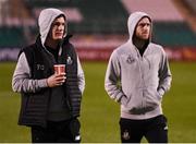 1 March 2019; Trevor Clarke, left, and Jack Byrne of Shamrock Rovers inspect the pitch prior to the SSE Airtricity League Premier Division match between Shamrock Rovers and Dundalk at Tallaght Stadium in Dublin. Photo by Ben McShane/Sportsfile