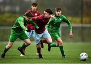2 March 2019; Tom Noonan of Cobh Ramblers in action against Kian Clancy of Kerry during the SSE Airtricity Under-17 National League match between Cobh Ramblers and Kerry at Ballea Park in Carrigaline, Cork. Photo by Eóin Noonan/Sportsfile