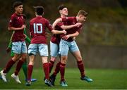 2 March 2019; Luke Kennedy of Cobh Ramblers celebrates with team-mates after scoring his side's first goal of the game during the SSE Airtricity Under-17 National League match between Cobh Ramblers and Kerry at Ballea Park in Carrigaline, Cork. Photo by Eóin Noonan/Sportsfile