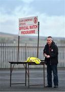 2 March 2019; Eugene McConnell, Tyrone GAA PRO, sets up a programme stall prior to the Allianz Football League Division 1 Round 5 match between Tyrone and Cavan at Healy Park in Omagh, Tyrone. Photo by Seb Daly/Sportsfile