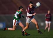 2 March 2019; Áine McDonagh of Galway gets away from Róisín Durkin of Mayo during the Lidl Ladies NFL Division 1 Round 4 match between Mayo and Galway at Elverys MacHale Park in Castlebar, Mayo. Photo by Piaras Ó Mídheach/Sportsfile