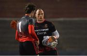 2 March 2019; Mayo substitute goalkeeper Micheál Schlingermann, right, with team-mate David Clarke before the Allianz Football League Division 1 Round 5 match between Mayo and Galway at Elverys MacHale Park in Castlebar, Mayo. Photo by Piaras Ó Mídheach/Sportsfile