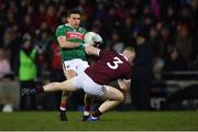 2 March 2019; Jason Doherty of Mayo in action against Seán Andy Ó Ceallaigh of Galway during the Allianz Football League Division 1 Round 5 match between Mayo and Galway at Elverys MacHale Park in Castlebar, Mayo. Photo by Piaras Ó Mídheach/Sportsfile