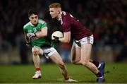 2 March 2019; Seán Andy Ó Ceallaigh of Galway in action against James Durcan of Mayo during the Allianz Football League Division 1 Round 5 match between Mayo and Galway at Elverys MacHale Park in Castlebar, Mayo. Photo by Piaras Ó Mídheach/Sportsfile