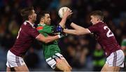 2 March 2019; Chris Barrett of Mayo in action against Gary O'Donnell, left, and John Daly of Galway during the Allianz Football League Division 1 Round 5 match between Mayo and Galway at Elverys MacHale Park in Castlebar, Mayo. Photo by Piaras Ó Mídheach/Sportsfile