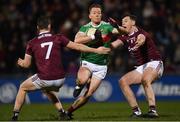 2 March 2019; Donal Vaughan of Mayo in action against Johnny Heaney, left, and Thomas Flynn of Galway during the Allianz Football League Division 1 Round 5 match between Mayo and Galway at Elverys MacHale Park in Castlebar, Mayo. Photo by Piaras Ó Mídheach/Sportsfile