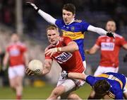 2 March 2019; Ruairi Deane of Cork in action against Emmett Moloney, right, and Jack Kennedy of Tipperary during the Allianz Football League Division 2 Round 5 match between Tipperary and Cork at Semple Stadium in Thurles, Tipperary. Photo by Matt Browne/Sportsfile