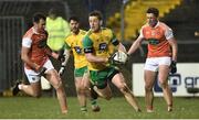 2 March 2019; Hugh McFadden of Donegal in action against Stephen Sheridan of Armagh during the Allianz Football League Division 2 Round 5 match between Donegal and Armagh at MacCumhail Park in Ballybofey, Donegal. Photo by Oliver McVeigh/Sportsfile