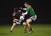 2 March 2019; Antaine Ó Laoí of Galway in action against Keith Higgins of Mayo during the Allianz Football League Division 1 Round 5 match between Mayo and Galway at Elverys MacHale Park in Castlebar, Mayo. Photo by Piaras Ó Mídheach/Sportsfile