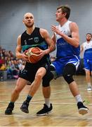 2 March 2019; Paul Dick of Garvey's Tralee Warriors in action against Sean Sellers of Maree during the Basketball Ireland Men's Superleague match between Garvey's Tralee Warriors and Maree at the Tralee Sports Complex in Tralee, Co. Kerry. Photo by Brendan Moran/Sportsfile