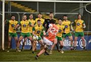 2 March 2019; Ethan Rafferty of Armagh attempts to score a goal from a last minute free during the Allianz Football League Division 2 Round 5 match between Donegal and Armagh at MacCumhail Park in Ballybofey, Donegal. Photo by Oliver McVeigh/Sportsfile