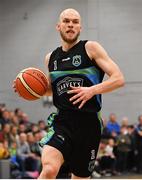 2 March 2019; Paul Dick of Garvey's Tralee Warriors during the Basketball Ireland Men's Superleague match between Garvey's Tralee Warriors and Maree at the Tralee Sports Complex in Tralee, Co. Kerry. Photo by Brendan Moran/Sportsfile