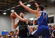 2 March 2019; Eoin Quigley of Garvey's Tralee Warriors in action against Niels Bunschoten of Maree during the Basketball Ireland Men's Superleague match between Garvey's Tralee Warriors and Maree at the Tralee Sports Complex in Tralee, Co. Kerry. Photo by Brendan Moran/Sportsfile