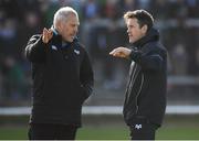 2 March 2019; Opsreys Defence Coach Brad Davis speaks with Ospreys head coach Allen Clarke prior to the Guinness PRO14 Round 17 match between Connacht and Ospreys at The Sportsground in Galway. Photo by Harry Murphy/Sportsfile