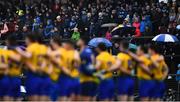 3 March 2019; Supporters during the National Anthem ahead of the Allianz Football League Division 1 Round 5 match between Roscommon and Dublin at Dr Hyde Park in Roscommon. Photo by Ramsey Cardy/Sportsfile