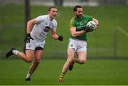 3 March 2019; Graham Reilly of Meath in action against Tommy Moolick of Kildare during the Allianz Football League Division 2 Round 5 match between Meath and Kildare at Páirc Táilteann, in Navan, Meath. Photo by Piaras Ó Mídheach/Sportsfile