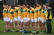 3 March 2019; The Leitrim team stand for the national anthem before the Allianz Football League Division 4 Round 5 match between Leitrim and London at Avantcard Páirc Seán Mac Diarmada in Carrick-on-Shannon, Co. Leitrim. Photo by Oliver McVeigh/Sportsfile