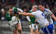 3 March 2019; Mark Griffin of Kerry in action against Gavin Doogan and Conor McManus of Monaghan during the Allianz Football League Division 1 Round 5 match between Kerry and Monaghan at Fitzgerald Stadium in Killarney, Kerry. Photo by Brendan Moran/Sportsfile