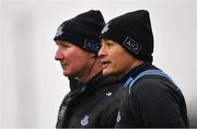 3 March 2019; Dublin manager Jim Gavin, left, and forwards coach Jason Sherlock during the Allianz Football League Division 1 Round 5 match between Roscommon and Dublin at Dr Hyde Park in Roscommon. Photo by Ramsey Cardy/Sportsfile