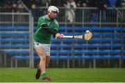 3 March 2019; Aaron Gillane of Limerick takes a free during the Allianz Hurling League Division 1A Round 5 match between Clare and Limerick at Cusack Park in Ennis, Co. Clare. Photo by Diarmuid Greene/Sportsfile