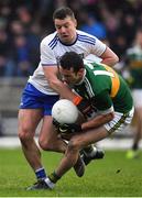 3 March 2019; Shane Enright of Kerry is tackled by Ryan Wylie of Monaghan during the Allianz Football League Division 1 Round 5 match between Kerry and Monaghan at Fitzgerald Stadium in Killarney, Kerry. Photo by Brendan Moran/Sportsfile