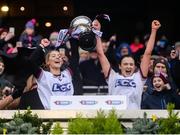 3 March 2019; Gráinne O'Kane, left, and Siobhán Bradley of Slaughtneil lift the trophy following the AIB All Ireland Senior Camogie Club Final match between Slaughtneil and St Martins at Croke Park in Dublin. Photo by Harry Murphy/Sportsfile