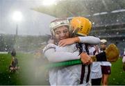 3 March 2019; Ceat McEldowney of Slaughtneil celebrates with Tina Hannon during the AIB All Ireland Senior Camogie Club Final match between Slaughtneil and St Martins at Croke Park in Dublin. Photo by Harry Murphy/Sportsfile
