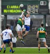 3 March 2019; Gavin Doogan of Monaghan and Mark Griffin of Kerry contest a kickout during the Allianz Football League Division 1 Round 5 match between Kerry and Monaghan at Fitzgerald Stadium in Killarney, Kerry. Photo by Brendan Moran/Sportsfile