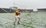 3 March 2019; Jack Regan of Meath attempts to take a sideline cut during the Allianz Hurling League Division 2A Round 5 match between Kerry and Meath at Fitzgerald Stadium in Killarney, Kerry. Photo by Brendan Moran/Sportsfile