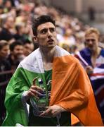 3 March 2019; Mark English of Ireland after winning a bronze medal in the Men's 800m finals during day three of the European Indoor Athletics Championships at the Emirates Arena in Glasgow, Scotland. Photo by Sam Barnes/Sportsfile