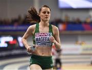 3 March 2019; Ciara Mageean of Ireland prior to the Women's 1500m finals during day three of the European Indoor Athletics Championships at the Emirates Arena in Glasgow, Scotland. Photo by Sam Barnes/Sportsfile
