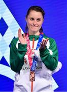3 March 2019; Ciara Mageean of Ireland with her bronze medal after competing in the Women's 1500m finals during day three of the European Indoor Athletics Championships at the Emirates Arena in Glasgow, Scotland. Photo by Sam Barnes/Sportsfile