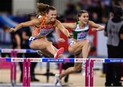 3 March 2019; Nadine Visser of Netherlands on her way to winning the Women's 60m Hurdles event during day three of the European Indoor Athletics Championships at Emirates Arena in Glasgow, Scotland. Photo by Sam Barnes/Sportsfile