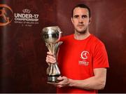 4 March 2019; Former Republic of Ireland international John O'Shea was today named as the Tournament Ambassador for the upcoming UEFA Under-17 European Championship. The tournament, which takes places from May 3rd to May 19th, will see matches held in Dublin, Longford and Waterford, with the final at Tallaght Stadium. Pictured is former Republic of Ireland international John O'Shea at the FAI Headquarters in Abbotstown, Dublin. Photo by Seb Daly/Sportsfile