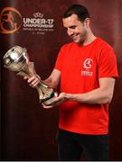 4 March 2019; Former Republic of Ireland international John O'Shea was today named as the Tournament Ambassador for the upcoming UEFA Under-17 European Championship. The tournament, which takes places from May 3rd to May 19th, will see matches held in Dublin, Longford and Waterford, with the final at Tallaght Stadium. Pictured is former Republic of Ireland international John O'Shea at the FAI Headquarters in Abbotstown, Dublin. Photo by Seb Daly/Sportsfile